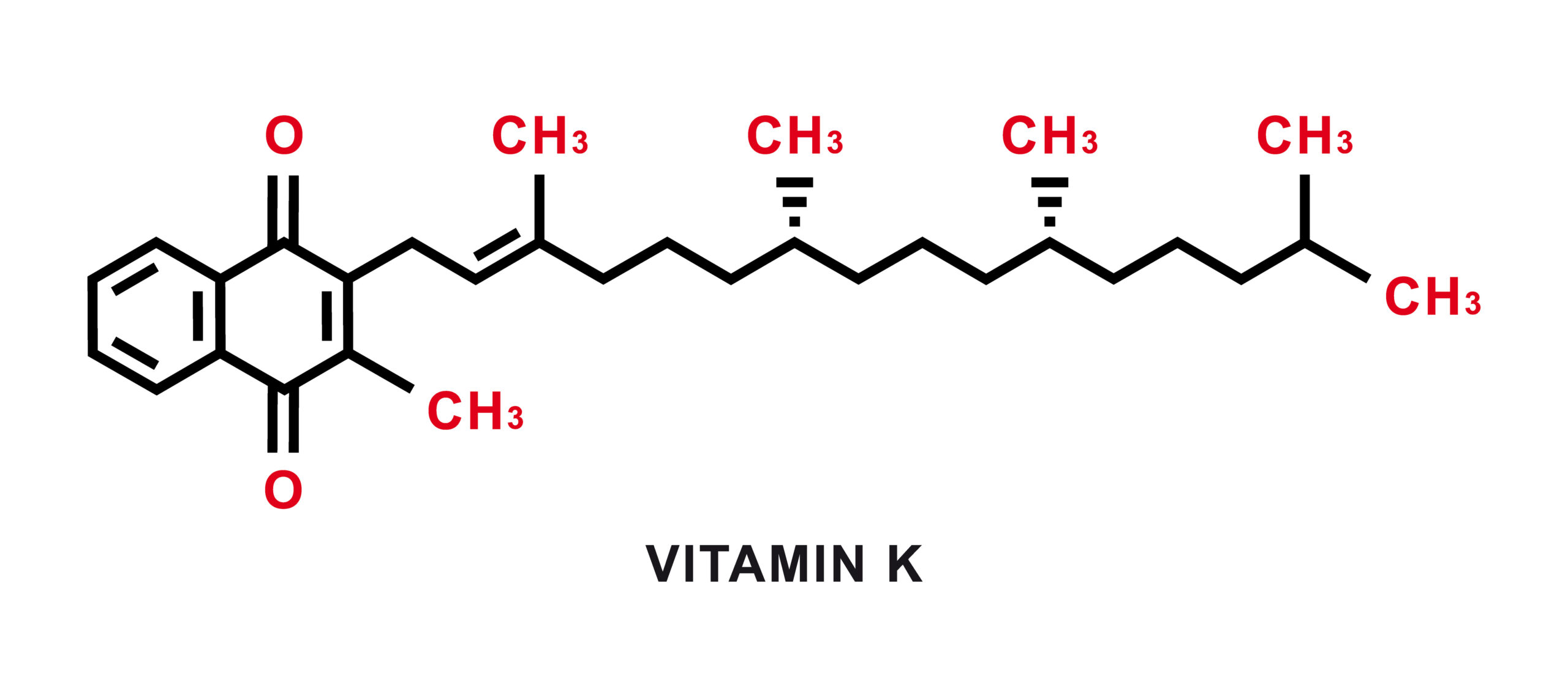 Vitamin K chemical formula. Vitamin K chemical molecular structure